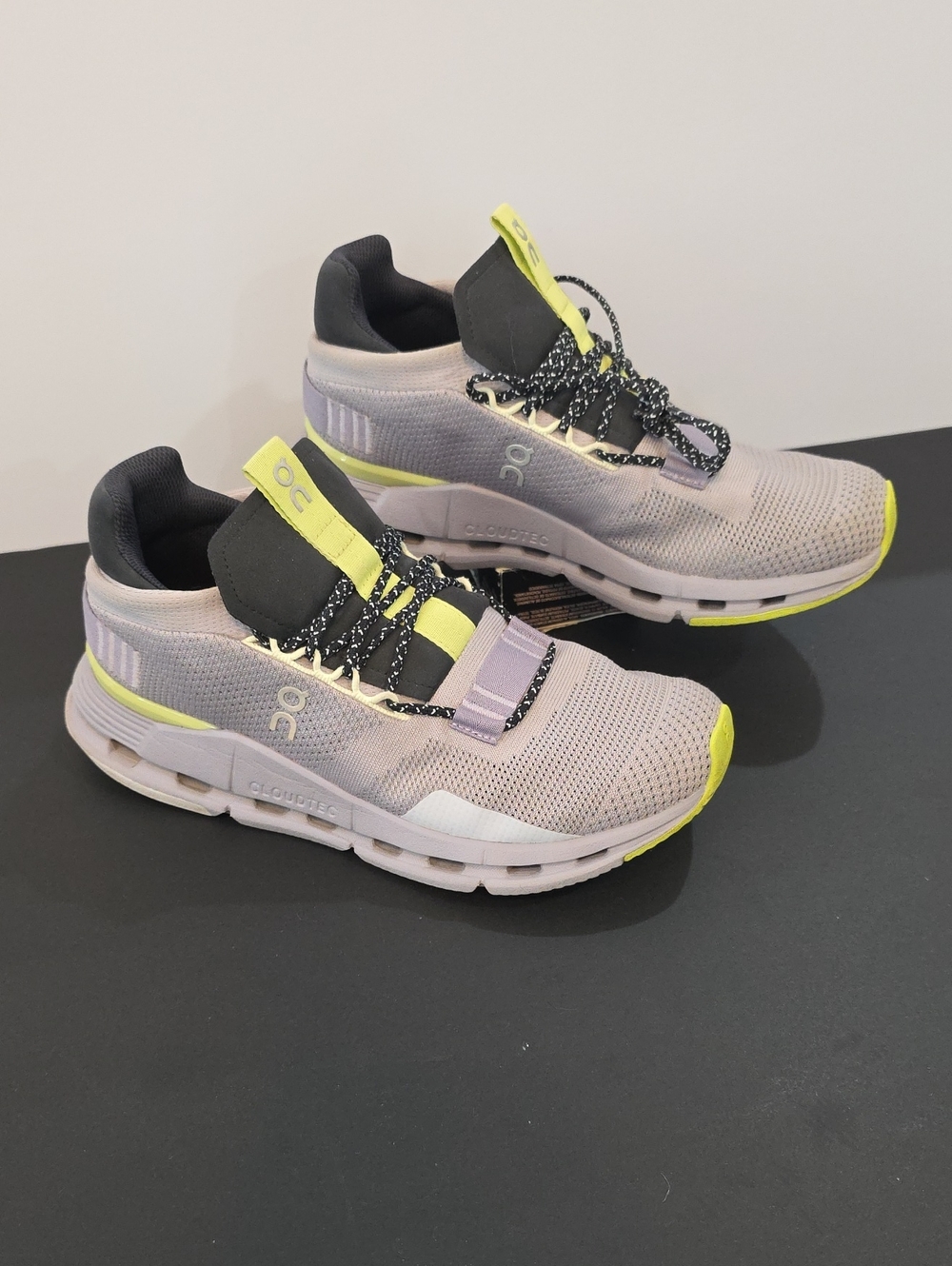 On Running CloudNova Women's Lavender + Neon Yellow Sneakers Size 8